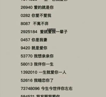 2024爱情数字暗语(  是爱的宣言还是爱的誓言)