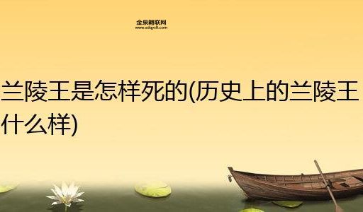 历史兰陵王简介( 他是怎么死的)