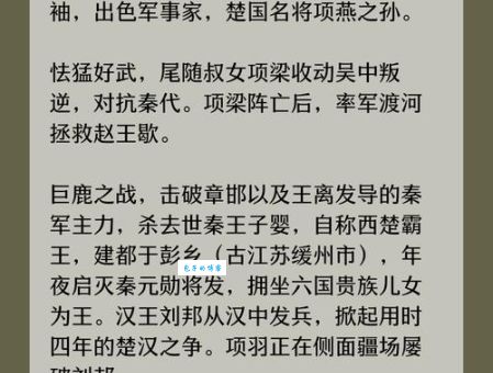 西楚霸王项羽简介：解读其辉煌功绩与最终失败