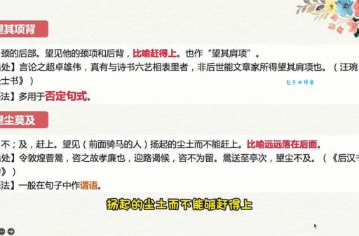 望其项背是什么意思？与望尘莫及的区别是什么？