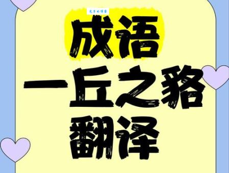 一丘之貉是什么意思？详解成语一丘之貉的含义及用法