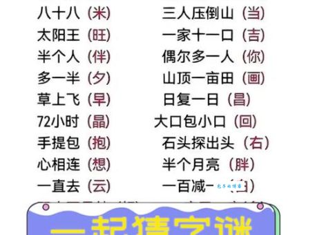 猜字谜：日复一日打一字，你会吗？