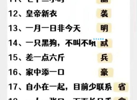 千言万语猜一字：趣味谜语及答案详解