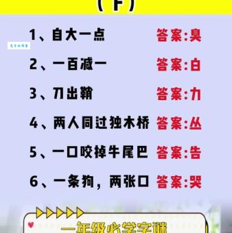 超简单字谜：一人腰上挂把弓，你知道答案吗？