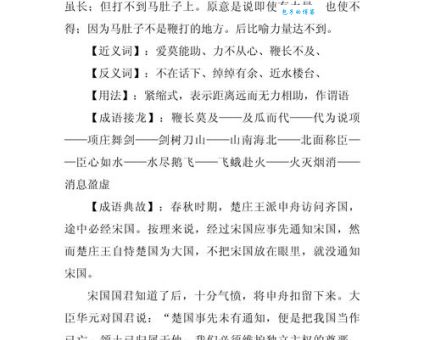 “鞭长莫及”是什么意思？带你深入了解成语含义