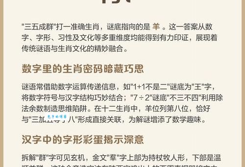 三五成群打一准确生肖解析：快速揭晓正确答案！