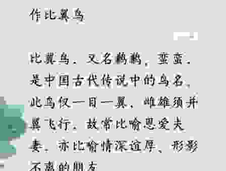 比翼双飞打一生肖是哪个?看这里答案就知道了
